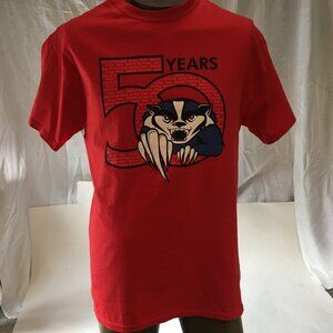 Brock University Badgers Men's Graphic T Shirt Sz Med Red 50 Years Crew Neck Tee